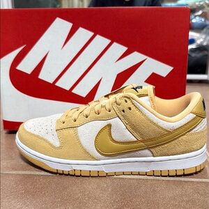 Nike Dunk Low LX in Gold and White